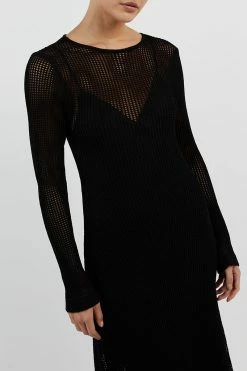 DISSH OPHELIA BLACK CROCHET MAXI DRESS -DISSH all-clothing Shop WES11210BK.600 14