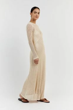 DISSH OPHELIA NATURAL CROCHET MAXI DRESS -DISSH all-clothing Shop WES11210NAT.150 12