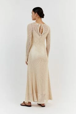 DISSH OPHELIA NATURAL CROCHET MAXI DRESS -DISSH all-clothing Shop WES11210NAT.150 13