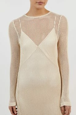 DISSH OPHELIA NATURAL CROCHET MAXI DRESS -DISSH all-clothing Shop WES11210NAT.150 14