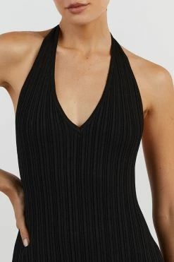 DISSH SIENNA BLACK PLUNGE HALTER MIDI 12 DISSH SIENNA BLACK PLUNGE HALTER MIDI -DISSH all-clothing Shop WES11213BK.600 14