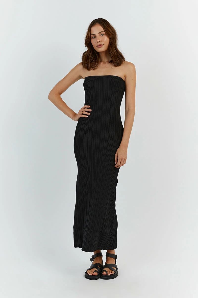 DISSH SIENNA BLACK BANDEAU MIDI DRESS 1 DISSH SIENNA BLACK BANDEAU MIDI DRESS