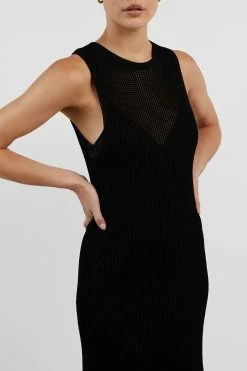 DISSH OPHELIA BLACK CROCHET MIDI DRESS 10 DISSH OPHELIA BLACK CROCHET MIDI DRESS -DISSH all-clothing Shop WES11224BK.600WES11224BK.600 19