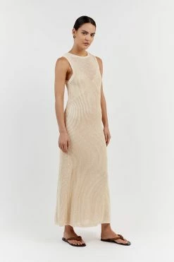 DISSH OPHELIA NATURAL CROCHET MIDI DRESS -DISSH all-clothing Shop WES11224NAT.150 17