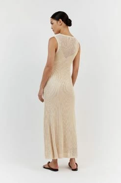DISSH OPHELIA NATURAL CROCHET MIDI DRESS -DISSH all-clothing Shop WES11224NAT.150 18