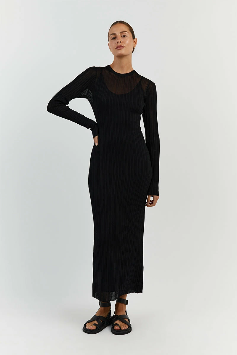 DISSH HARPER BLACK KNIT DRESS 2 DISSH HARPER BLACK KNIT DRESS - Image 2