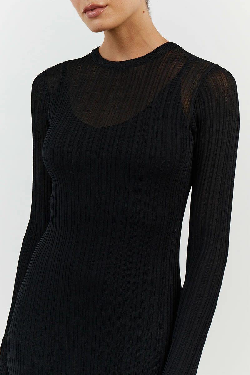 DISSH HARPER BLACK KNIT DRESS 5 DISSH HARPER BLACK KNIT DRESS - Image 5