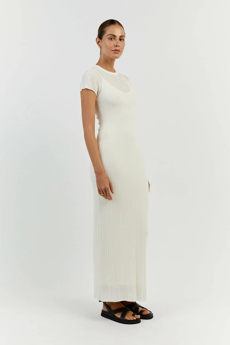 DISSH HARPER IVORY CAP SLEEVE MIDI DRESS 3 DISSH HARPER IVORY CAP SLEEVE MIDI DRESS - Image 3