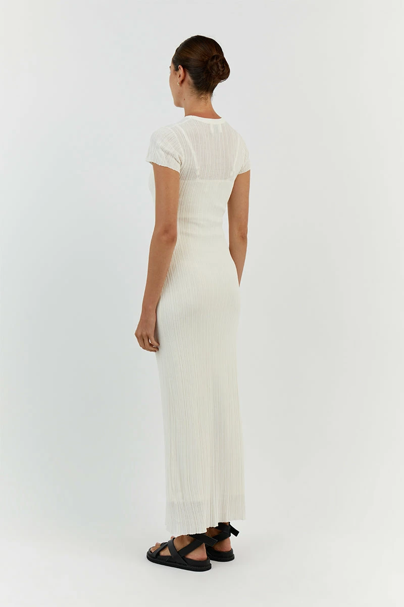 DISSH HARPER IVORY CAP SLEEVE MIDI DRESS 4 DISSH HARPER IVORY CAP SLEEVE MIDI DRESS - Image 4