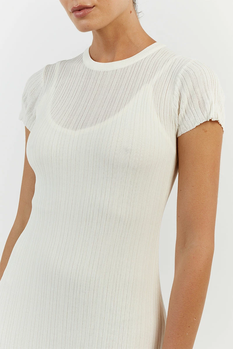 DISSH HARPER IVORY CAP SLEEVE MIDI DRESS 5 DISSH HARPER IVORY CAP SLEEVE MIDI DRESS - Image 5