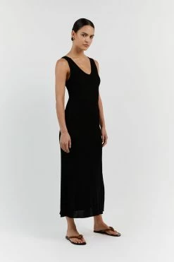 DISSH ASHER BLACK V NECK MIDI DRESS 8 DISSH ASHER BLACK V NECK MIDI DRESS -DISSH all-clothing Shop WES11243BK.600 12