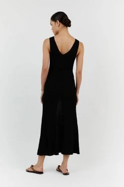 DISSH ASHER BLACK V NECK MIDI DRESS 9 DISSH ASHER BLACK V NECK MIDI DRESS -DISSH all-clothing Shop WES11243BK.600 13