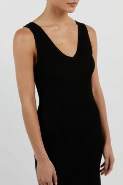 DISSH ASHER BLACK V NECK MIDI DRESS 10 DISSH ASHER BLACK V NECK MIDI DRESS -DISSH all-clothing Shop WES11243BK.600 14