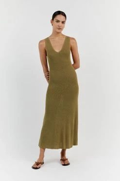 DISSH ASHER PISTACHIO V NECK MIDI DRESS 18 DISSH ASHER PISTACHIO V NECK MIDI DRESS -DISSH all-clothing Shop WES11243PIO.549 11