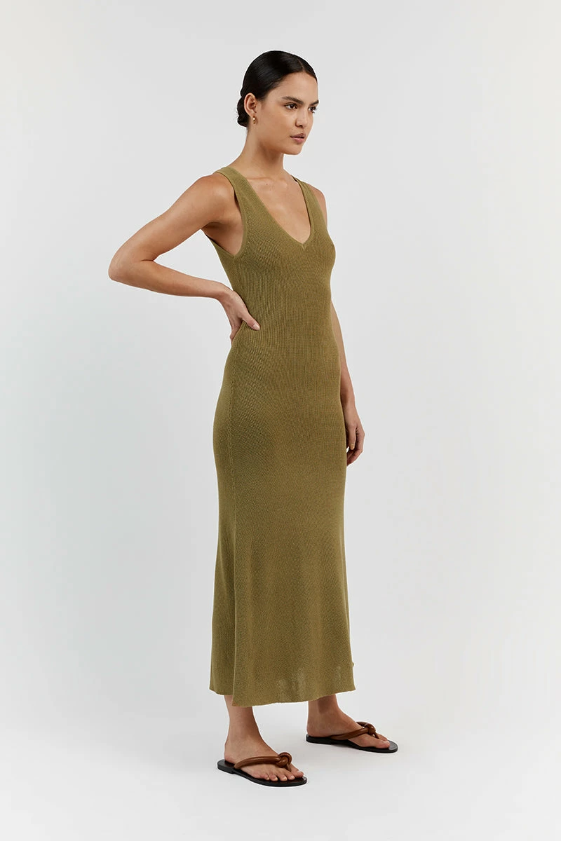 DISSH ASHER PISTACHIO V NECK MIDI DRESS 9 DISSH ASHER PISTACHIO V NECK MIDI DRESS - Image 9
