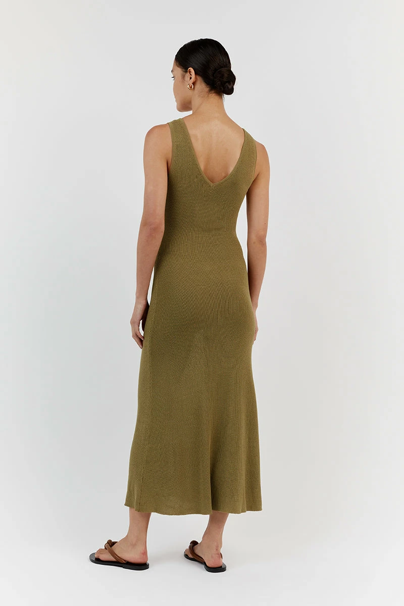 DISSH ASHER PISTACHIO V NECK MIDI DRESS 10 DISSH ASHER PISTACHIO V NECK MIDI DRESS - Image 10