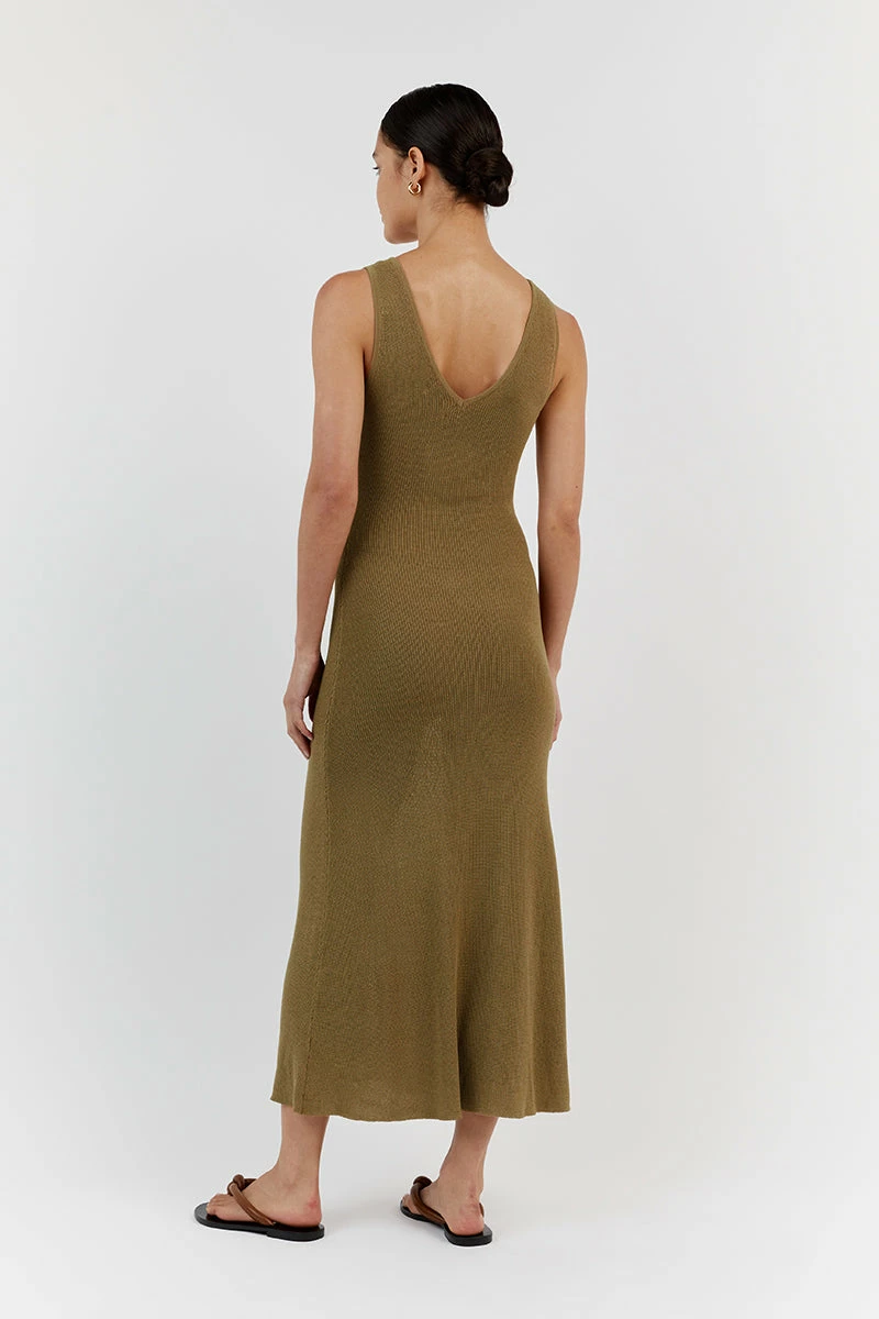 DISSH ASHER PISTACHIO V NECK MIDI DRESS 5 DISSH ASHER PISTACHIO V NECK MIDI DRESS - Image 5