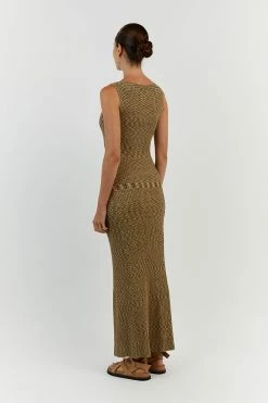 DISSH SADIE OLIVE MARLE MIDI DRESS 10 DISSH SADIE OLIVE MARLE MIDI DRESS -DISSH all-clothing Shop WES11246OLI.545 13