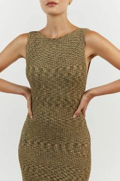 DISSH SADIE OLIVE MARLE MIDI DRESS 11 DISSH SADIE OLIVE MARLE MIDI DRESS -DISSH all-clothing Shop WES11246OLI.545 14